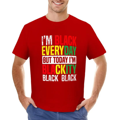Im Blackity Black African American Men Women Juneteenth T-Shirt Blouse hippie clothes Short sleeve tee funnys Men's t-shirts - B&R African Styles