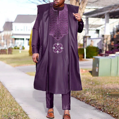 African Traditional Wear Outfit Shirt Pants Robe Suit African clothes for men - B&R African Styles