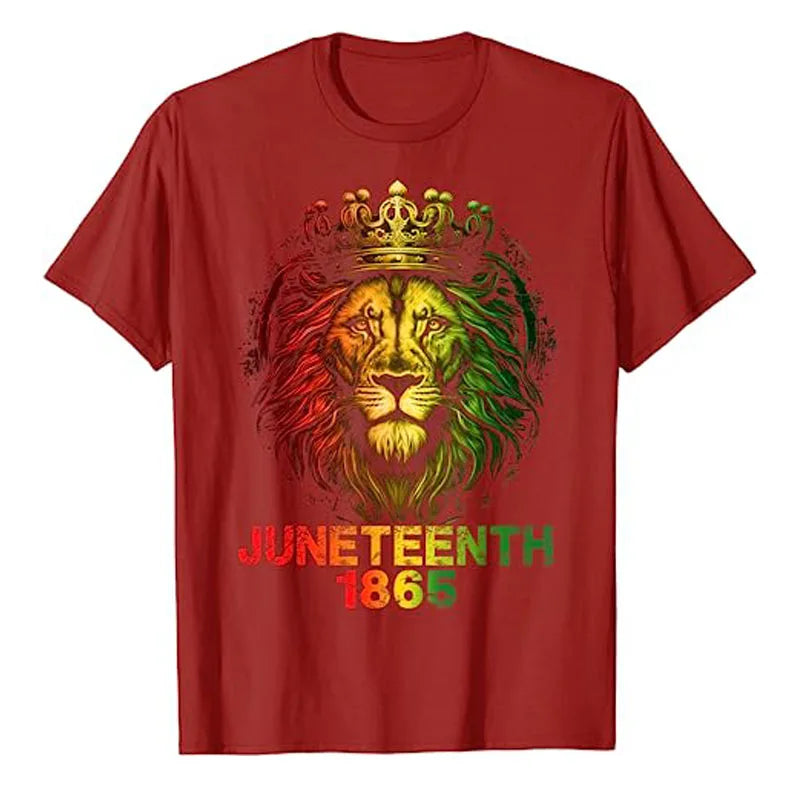 Juneteenth Lion Celebration: African American Freedom T-Shirt for Black History Pride