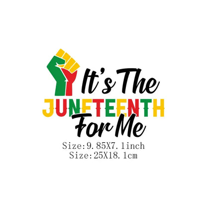 Juneteenth Thermal Sticker For Clothing Iron On Transfer Patch For Women And Men T-Shirt Hoodie DIY Washable Applique On Clothes - B&R African Styles