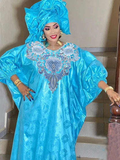 African Bazin Long Dresses For Special Events - B&R African Styles