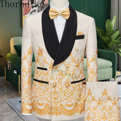 Thorndike Men's Suit Tuxedo 3pcs Slim Fit Blazer - B&R African Styles