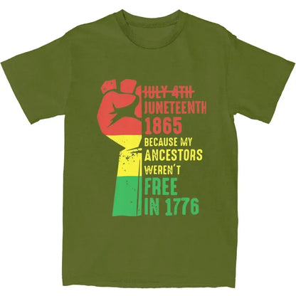Juneteenth 1865 Men Women T Shirts Black History Apparel Vintage Tees T-Shirts Cotton Gift Idea Clothes - B&R African Styles