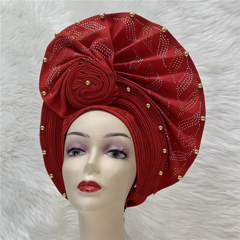 Cap Gele Aso Oke Auto Gele Headtie Handmade African Cap Nigerian Wedding Gele W ...