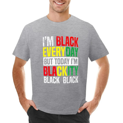 Im Blackity Black African American Men Women Juneteenth T-Shirt Blouse hippie clothes Short sleeve tee funnys Men's t-shirts - B&R African Styles