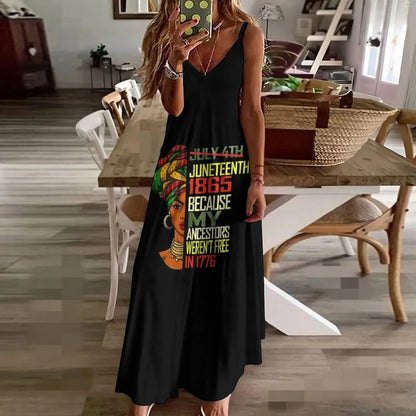 Emancipation Celebration Sleeveless Dress: Honor History with Style - B&R African Styles