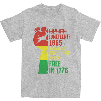 Juneteenth 1865 Men Women T Shirts Black History Apparel Vintage Tees T-Shirts Cotton Gift Idea Clothes - B&R African Styles