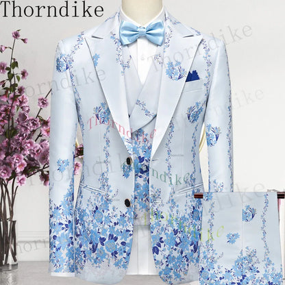 Thorndike Men's Suit Tuxedo 3pcs Slim Fit Blazer - B&R African Styles