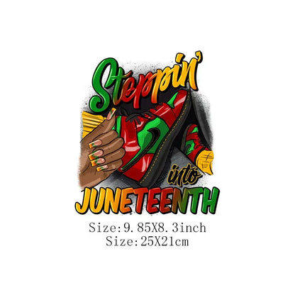 Juneteenth Thermal Sticker For Clothing Iron On Transfer Patch For Women And Men T-Shirt Hoodie DIY Washable Applique On Clothes - B&R African Styles
