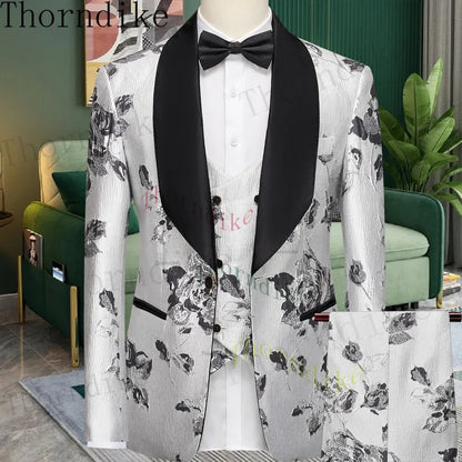 Thorndike Men's Suit Tuxedo 3pcs Slim Fit Blazer - B&R African Styles