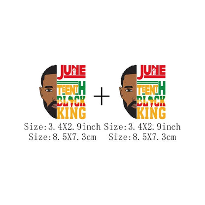Juneteenth Thermal Sticker For Clothing Iron On Transfer Patch For Women And Men T-Shirt Hoodie DIY Washable Applique On Clothes - B&R African Styles
