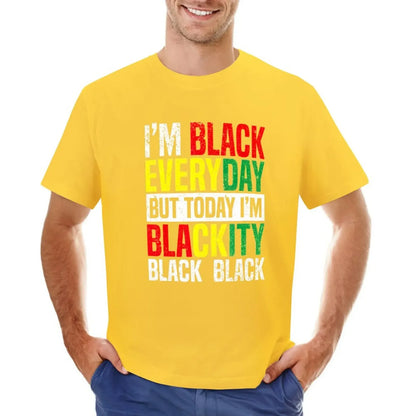 Im Blackity Black African American Men Women Juneteenth T-Shirt Blouse hippie clothes Short sleeve tee funnys Men's t-shirts - B&R African Styles