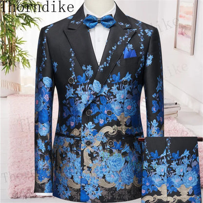 Thorndike Men's Suit Tuxedo 3pcs Slim Fit Blazer - B&R African Styles