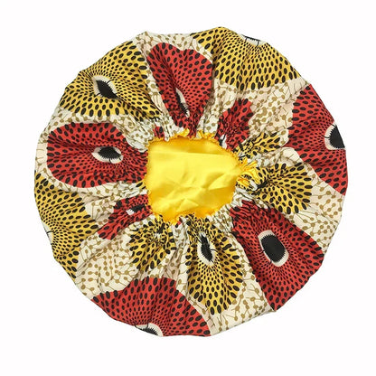 Satin Lined Bonnet Women Big Size Beauty Print Satin Silk Bonnet - B&R African Styles