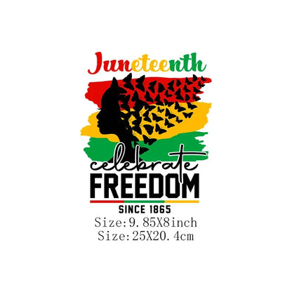 Juneteenth Thermal Sticker For Clothing Iron On Transfer Patch For Women And Men T-Shirt Hoodie DIY Washable Applique On Clothes - B&R African Styles