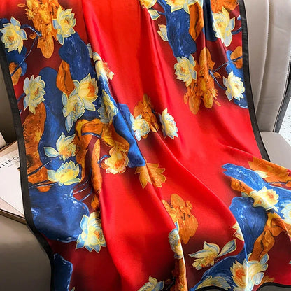 Spring Scarf Women's Luxury Design Scarf Silk Smooth Scarf Soft 85x180cm - B&R African Styles