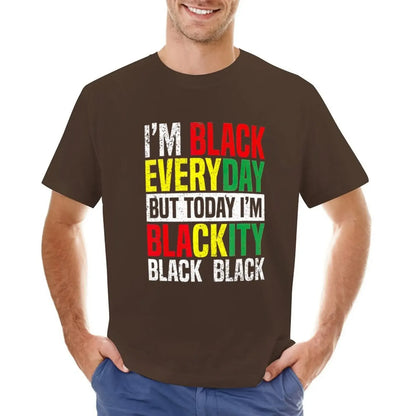 Im Blackity Black African American Men Women Juneteenth T-Shirt Blouse hippie clothes Short sleeve tee funnys Men's t-shirts - B&R African Styles