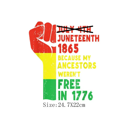 Juneteenth Thermal Sticker For Clothing Iron On Transfer Patch For Women And Men T-Shirt Hoodie DIY Washable Applique On Clothes - B&R African Styles