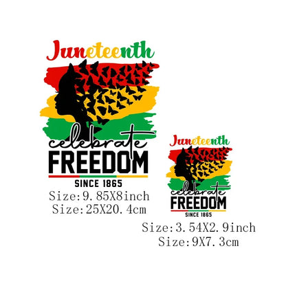 Juneteenth Thermal Sticker For Clothing Iron On Transfer Patch For Women And Men T-Shirt Hoodie DIY Washable Applique On Clothes - B&R African Styles