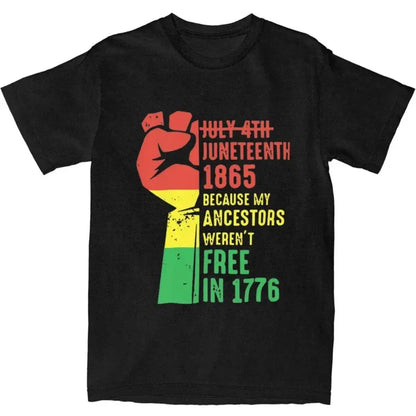 Juneteenth 1865 Men Women T Shirts Black History Apparel Vintage Tees T-Shirts Cotton Gift Idea Clothes - B&R African Styles
