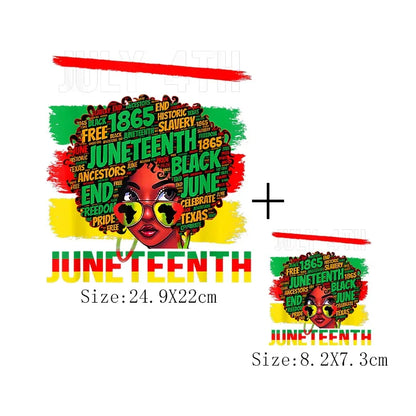 Juneteenth Thermal Sticker For Clothing Iron On Transfer Patch For Women And Men T-Shirt Hoodie DIY Washable Applique On Clothes - B&R African Styles