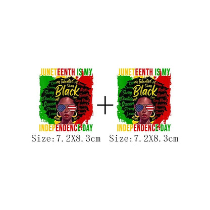 Juneteenth Thermal Sticker For Clothing Iron On Transfer Patch For Women And Men T-Shirt Hoodie DIY Washable Applique On Clothes - B&R African Styles