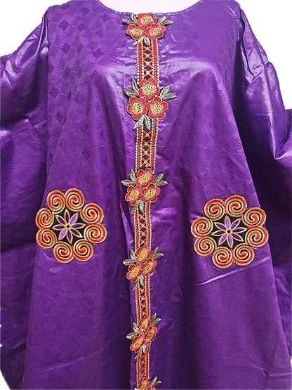 Elegant African Bazin Riche Wedding Party Dress - B&R African Styles