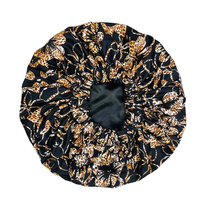 Satin Lined Bonnet Women Big Size Beauty Print Satin Silk Bonnet - B&R African Styles