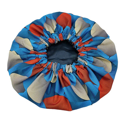 Satin Lined Bonnet Women Big Size Beauty Print Satin Silk Bonnet - B&R African Styles