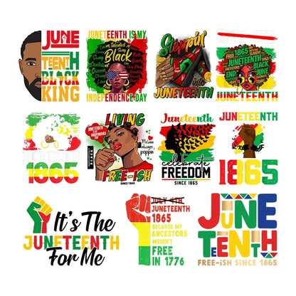 Juneteenth Thermal Sticker For Clothing Iron On Transfer Patch For Women And Men T-Shirt Hoodie DIY Washable Applique On Clothes - B&R African Styles