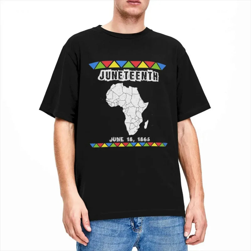 Men Women's Juneteenth Day T-Shirt Accessories Novelty Pure Cotton Africa Black Men Women T Shirts Top Tee Clothes Summer