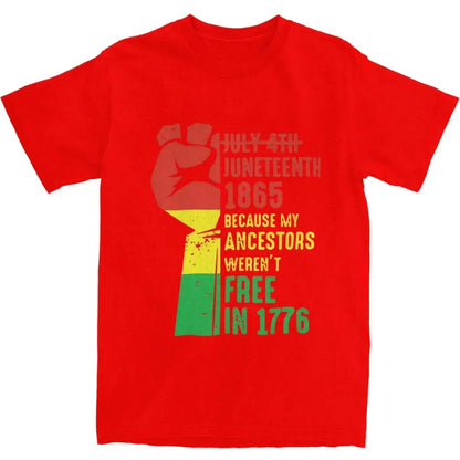 Juneteenth 1865 Men Women T Shirts Black History Apparel Vintage Tees T-Shirts Cotton Gift Idea Clothes - B&R African Styles