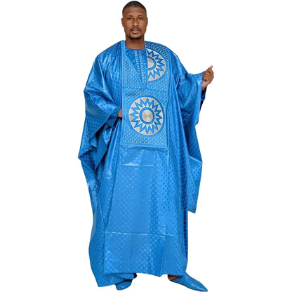 African Clothes For Couples Traditional Bazin Embroidery - B&R African Styles