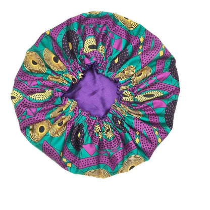 Satin Lined Bonnet Women Big Size Beauty Print Satin Silk Bonnet - B&R African Styles