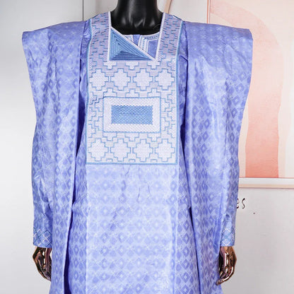 3-Piece African Agbada for Men - Bazin Dashiki Traditional Formal Attire - B&R African Styles