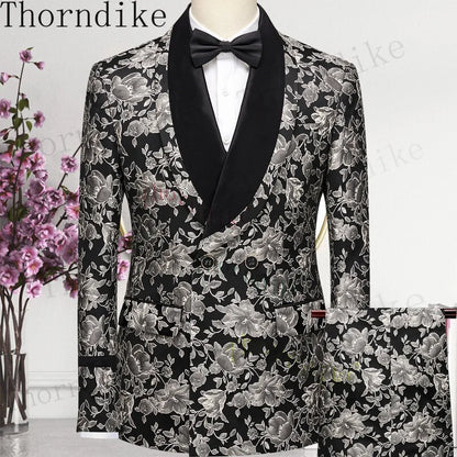 Thorndike Men's Suit Tuxedo 3pcs Slim Fit Blazer - B&R African Styles