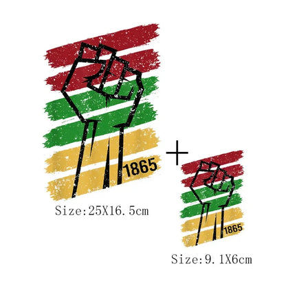Juneteenth Thermal Sticker For Clothing Iron On Transfer Patch For Women And Men T-Shirt Hoodie DIY Washable Applique On Clothes - B&R African Styles