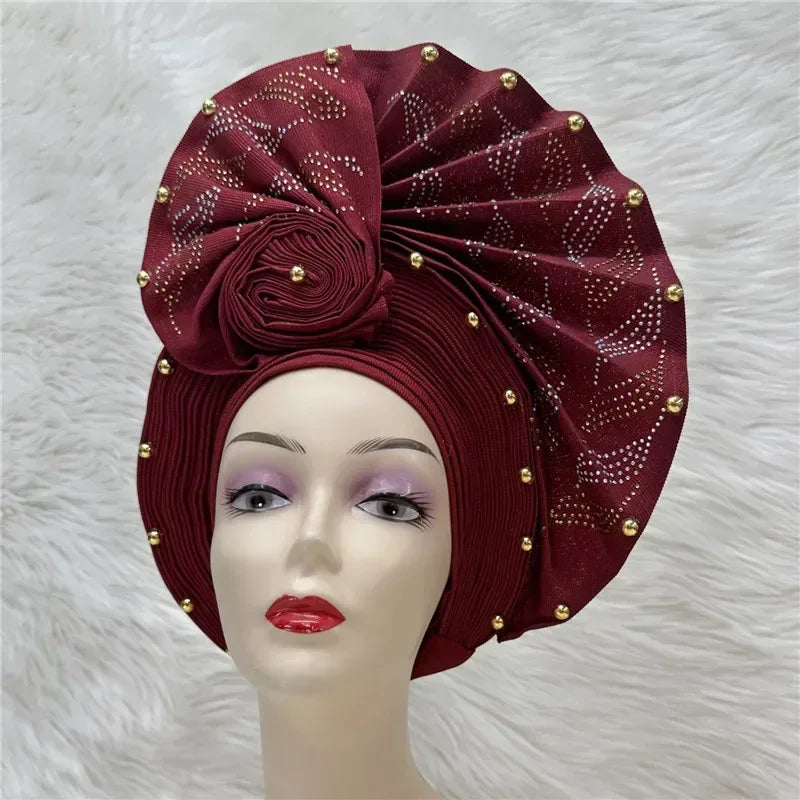 Cap Gele Aso Oke Auto Gele Headtie Handmade African Cap Nigerian Wedding Gele W ...