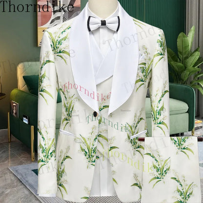 Thorndike Men's Suit Tuxedo 3pcs Slim Fit Blazer - B&R African Styles