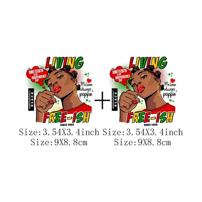 Juneteenth Thermal Sticker For Clothing Iron On Transfer Patch For Women And Men T-Shirt Hoodie DIY Washable Applique On Clothes - B&R African Styles