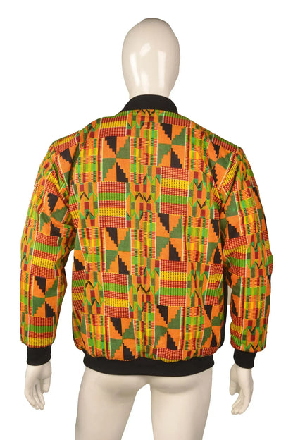 Kente Denim Unisex African Bomber Jacket - B&R African Styles