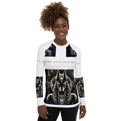 ANUBIS - GOD OF THE AFTERLIFE Women's Rash Guard - B&R African Styles