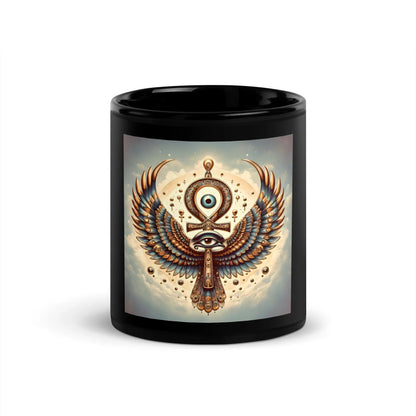 HORUS - GOD OF THE SKY Black Glossy Mug - B&R African Styles