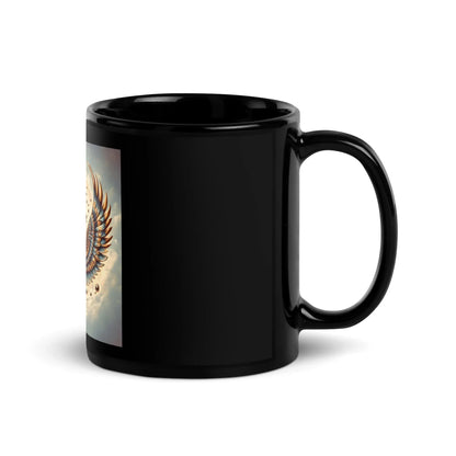 HORUS - GOD OF THE SKY Black Glossy Mug - B&R African Styles