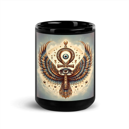 HORUS - GOD OF THE SKY Black Glossy Mug - B&R African Styles