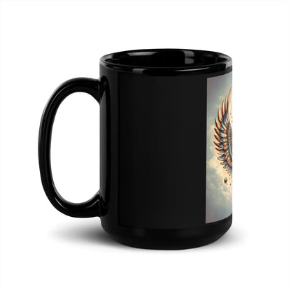 HORUS - GOD OF THE SKY Black Glossy Mug - B&R African Styles