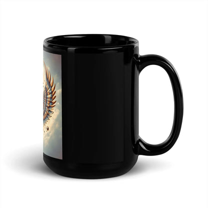HORUS - GOD OF THE SKY Black Glossy Mug - B&R African Styles