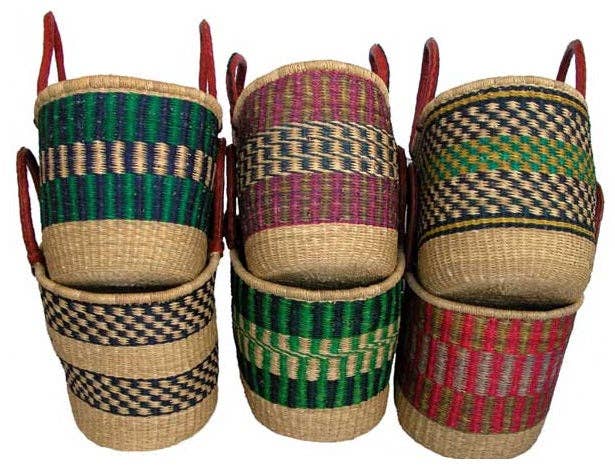 AFRICAN OVAL BOLGA  GHANA BASKETS  - ASSORTED COLORS, 1 EA