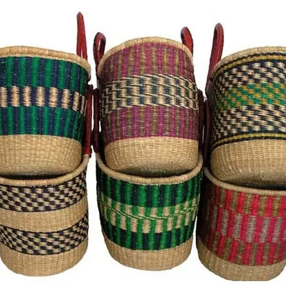 African Oval Baskets - Assorted Colors, 1 Each - B&R African Styles