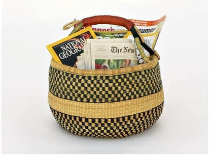 Small African Market Basket Ghana Bolga Assorted 9"-11" Acr - B&R African Styles